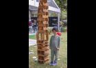  Giant Jenga is taller than DI resident, Bear!    Doug Pinkerton