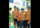 Connor Good, LJ LeVeen, Brady Evin and Jack Cahill brought home silver for their team in the 10/u boys 200 meter freestyle relay.